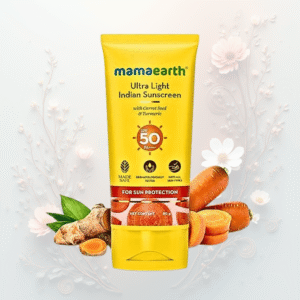 Mamaearth ultra light indian sunscreen 50 SPF 80 g (मामाअर्थ अल्ट्रा लाइट इंडियन सनस्क्रीन 50 एसपीएफ 80 ग्राम)